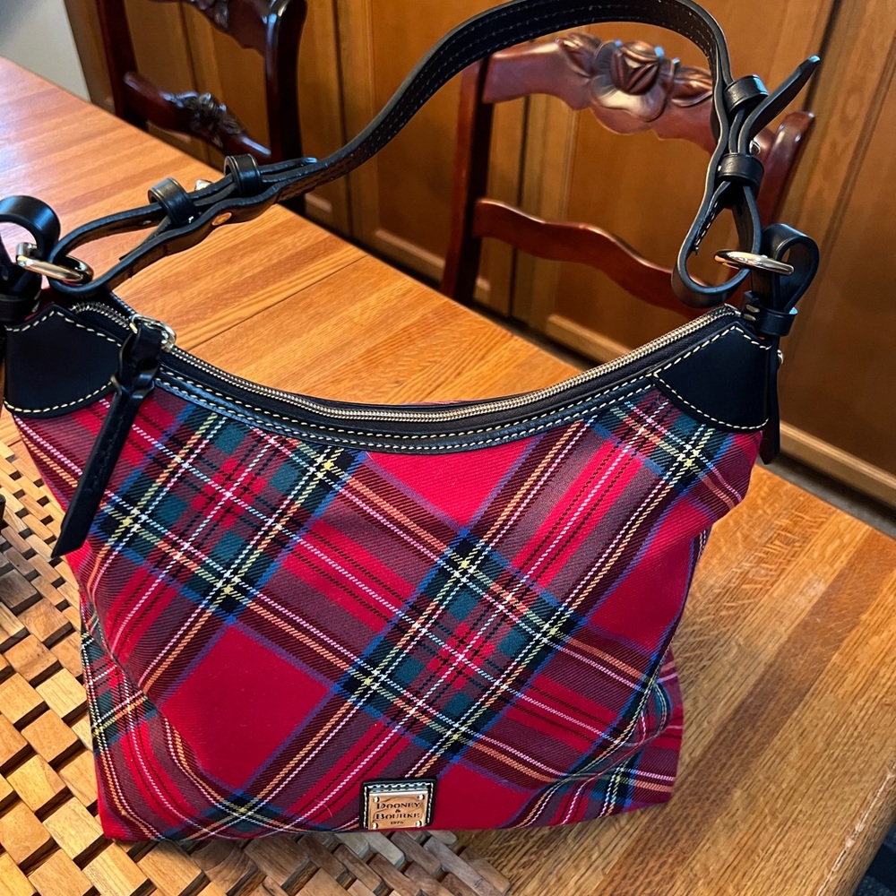 DOONEY &  BOURKE LARGE ERICA TARTAN SATCHEL